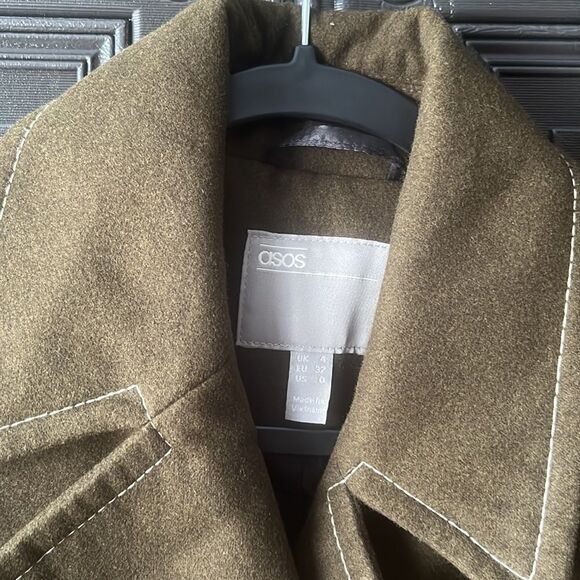 ASOS Khaki Green topcoat - Picture 5 of 8